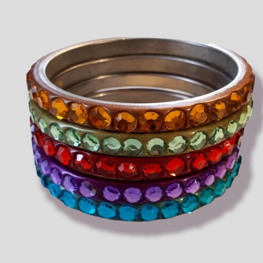 Colorful crystal bangles